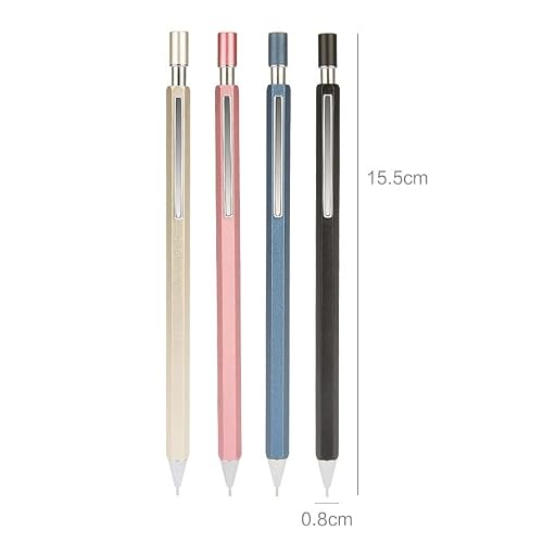 QERTYHKK 4 Pcs Mechanical Pencil Full Hexagonal Shape Good Grip Students
