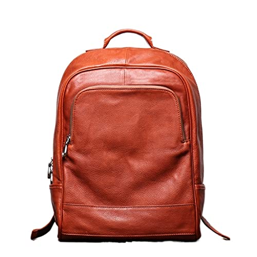 AODFDSJH Genuine Leather Men's Shoulder Backpack Cow Multifunctional Travel Bag Leisure Computer for
