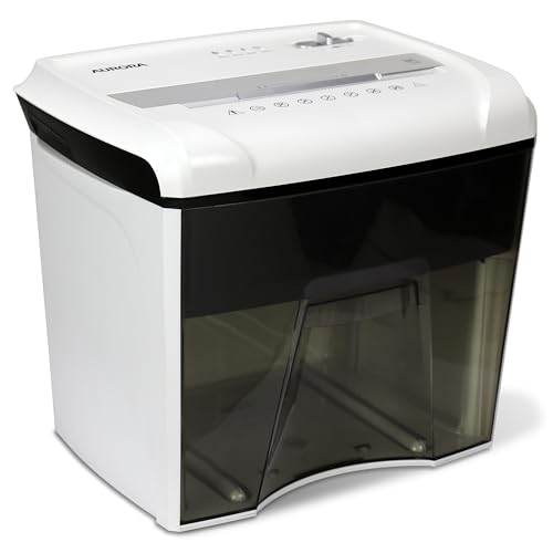 Aurora Desktop Style High-Security Anti-Jam 12-Sheet Micro-Cut Paper and CD/Credit Card/Junk Mail Shredder with 1.8 Gallon Pullout Basket/Security Level P-4