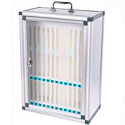Dntum Slot Box,Storage Box,Office Storage,Lock Box Phone,Key Lock,Phones Holder Storage Box,Wall-Mounted,Silver48Slots