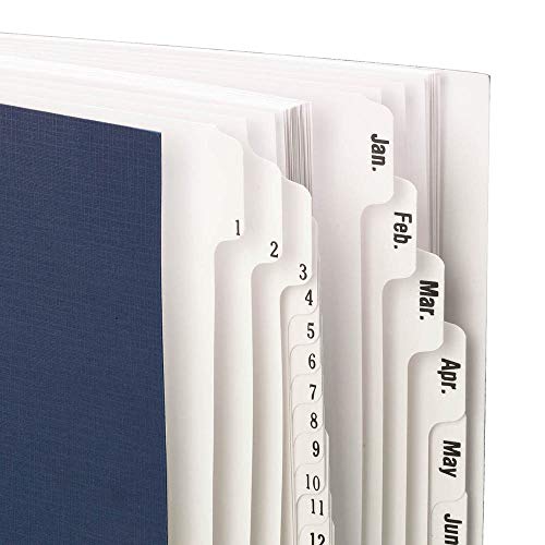 Smead Desk File/Sorter, Daily (1-31) and Monthly (Jan-Dec), 43 Dividers, Letter Size, Dark Blue (89235)
