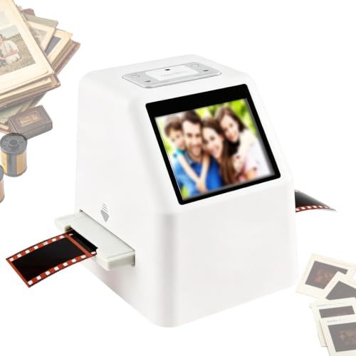 Film Scanner with 2.4" LCD Screen, 22MP High Resolution Slide & Negative Scanner, Built-in Memory & SD Card Support, Up to 32GB SD Card Compatible, Saves as JPEG Format