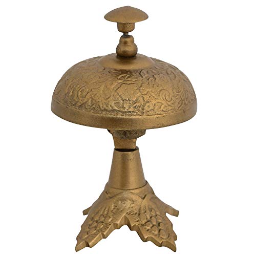 aubaho Table Bell 13 cm Bell Hotel Bell School Bell Antique Style Aluminium