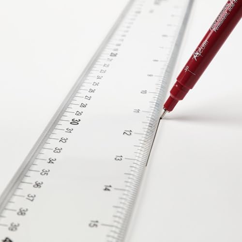 Acurit Detachable T-Square 36" with Clear Acrylic Blade, Precise 90° Angle, Dual Inking Edges, Inch/Centimeter Markings, Beveled Edges, T Square Ruler with Protective Cloth Carrying Case