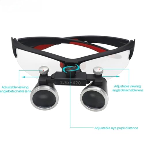 DENTASOP 3.5X/2.5X LED Dental Binocular Magnifier for Surgery and Aesthetics (Purple, 2.5X)