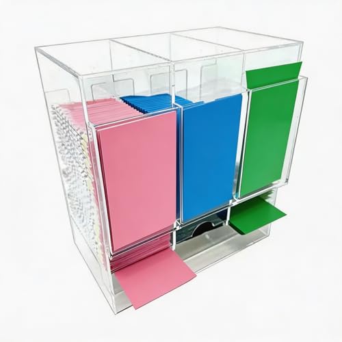 Vdaxvme Clear ABS Card Holder Box with Push Mechanism Clear Card Storage