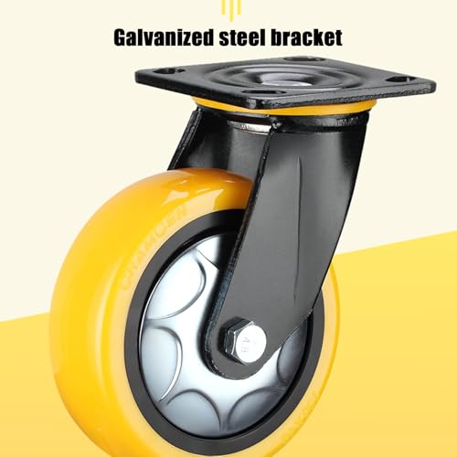Mavvilo Heavy-Duty Fur Wheels - 4-Piece Set Swivel Casters with Mum-Heavy Polyurethane - Universal Rollers for Smooth Movement On All Floor Types Enhance Comfort & Save Energy,F+U-5In