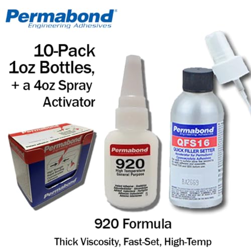 Permabond 920 (1oz Bottle) Instant Adhesive-Fast-Set, Thin Viscosity, 2-Step High-Temp Resistant