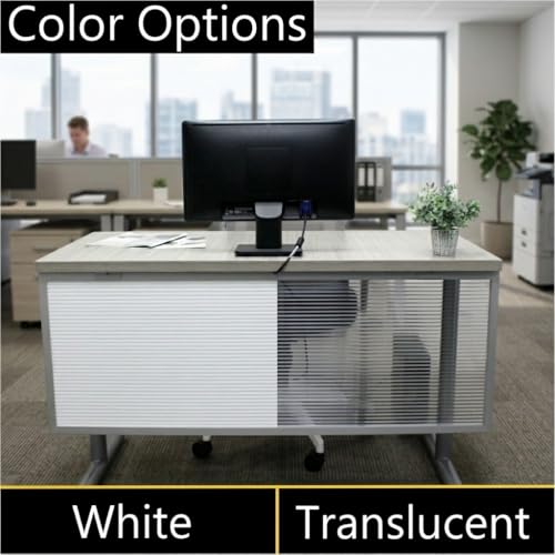 OBEX Polycarbonate Table Mounted Modesty Panel Easy Install Privacy Shields for Reception, Office, and Student Desk, 12" x 60", Translucent