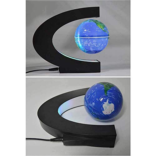3UOOWWFA Geographical Globe, Floating Globe Levitation Globe Levitation Floating Globe Magnetic World Map Colorful LED Lamp, Gold