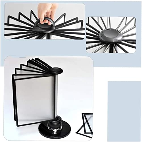 GFSGHZZ Flip File Organizer for Desk, File Organizer for Desk - Catalog Display Rack, 20 Double-Sided Panels, Letter-Size, Desktop Reference System, for Display A4 Documents, Product Price List,Black