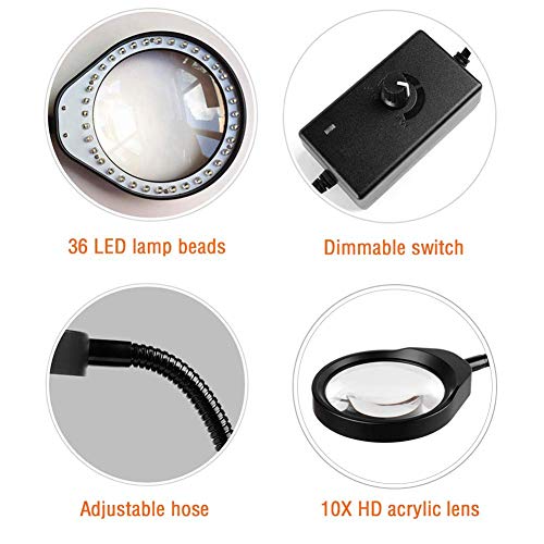 EUQKKWLOY 2.5X 4X 6X 8X 10X 15X 20X 25X Headband Magnifier Glasses with Led Lamp Light Hands Free Magnifying Glasses Adjustable for Hobby,Electricians,Jewelers