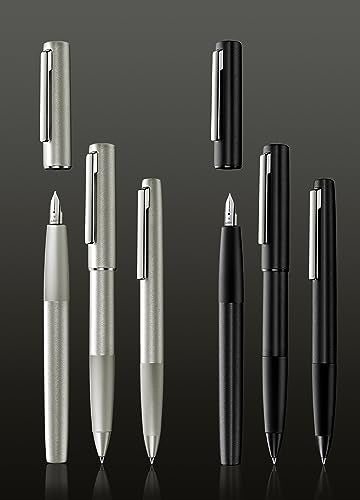 Lamy aion black rollerball pen – modern rollerball pen in anodized, lightweight & seamless aluminum barrel – with stainless steel clip – line width M – incl M 63 black rollerball refill