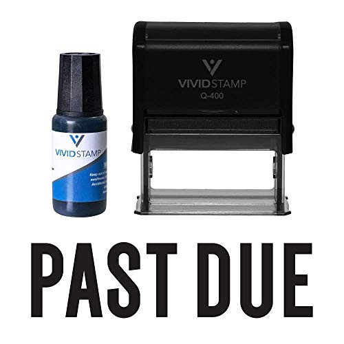 Classic Past Due Self Inking Rubber Stamp Combo with Refill (Black Ink) - X-Large (10 Pack)