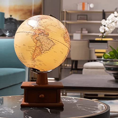 Geographic Globes Illumination Globe With Wooden Drawer Stand Globes Hd Embossed World Globe Touch Night Light Desktop Geographic Globes Fun