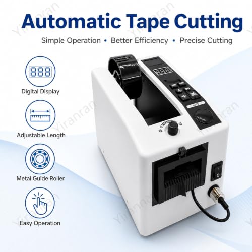 Automatic Tape Dispenser, Utomatic Tape Dispenser for 7-50mm Width Tape, Digital Display, 999mm Cut Length Tape Cutter, for Office, Shipping, Warehouse Wrapping/Packing