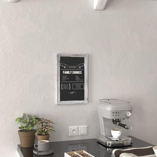 BizChair Wall Mount Magnetic Chalkboard Sign - Whitewashed Finish - 11" x 17" - Vertical or Horizontal Hanging Message Board, Set of 10