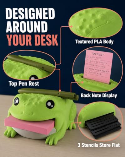 TNSROTG Note Toad Desk Organizer Sticky Holder For Three Inch Square Pads