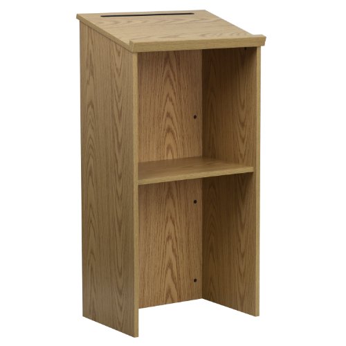 EMMA + OLIVER Stand-Up Wood Lectern in Oak