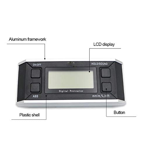TEOYETTSF 360 Degree Metal Angle Gauge Electronic Digital Protractor Inclinometer Angle Finder Level Box Meter Measuring Tools