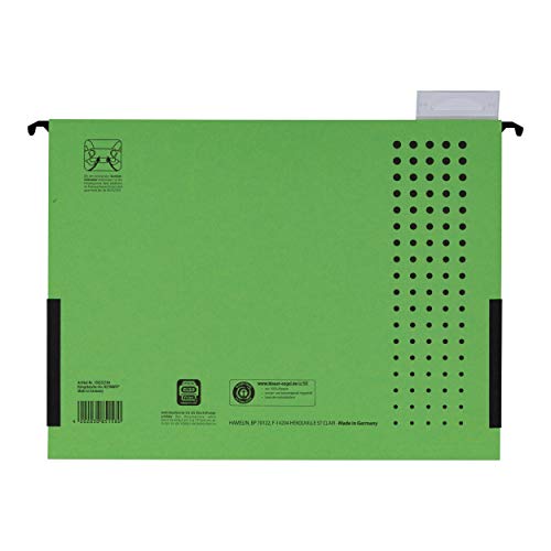 Elba Chic Ultimate 85743GN Suspension File Folder with Partially Closed Sides Pack of 25 Green
