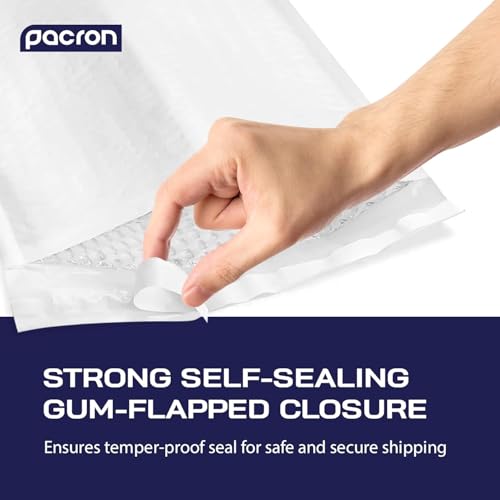 Pacron Waterproof Self-Seal Padded Poly Bubble Mailers 12.5x19, 100-Pack