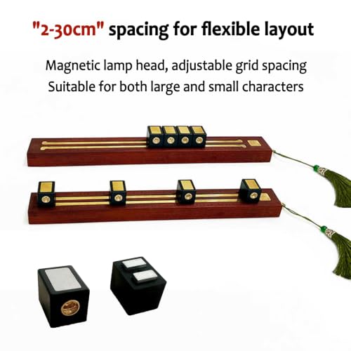 THYXGS 1 Pair Smart Grid Calligraphy Paperweight, 2-30cm Spacing, Adjust Brightness, Magnetic Lamp Head, Type-c Power Interface, for Practice and Scroll Artwork 33cm
