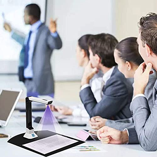Hubceuo Document Camera for Teachers, Portable USB Document Camera Scanner with Stand 8MP HD A4 Format Cam Photo Scanner