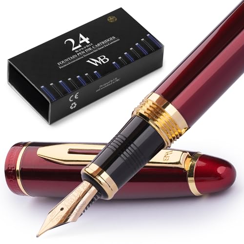 Wordsworth & Black Majesti Fountain Pen Set for Writing, Extra Fine Nib