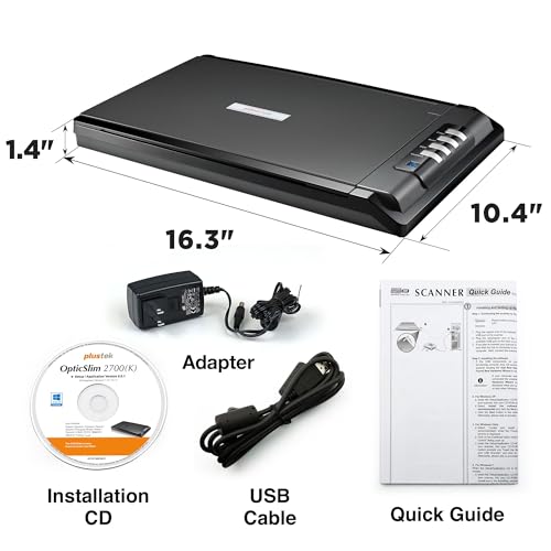 Plustek OpticSlim 2700 - High Speed Flatbed Scanner, 3 sec Fast Scan