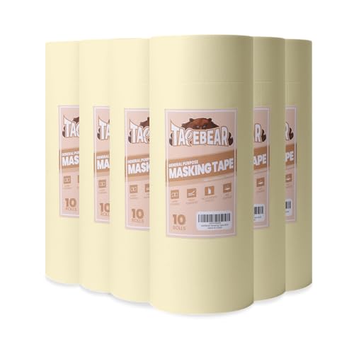 TAPEBEAR General Purpose Masking Tape Beige White 0.7" x 60Yards x 60Rolls