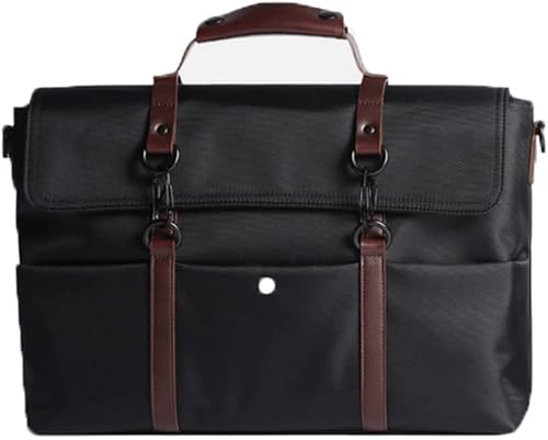 XIXIDIAN Men's Briefcase Handbag Large Capacity Casual Crossbody Business Male Tote Bags 14 Inch Laptop Messenger Bags (Color : Black, Size : 37x9x25cm)