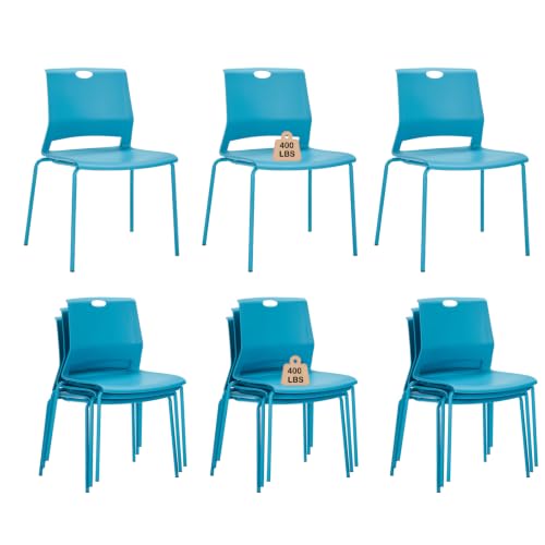 Blue Stacking Conference Guest Chairs Set of 12, stackable Breakroom