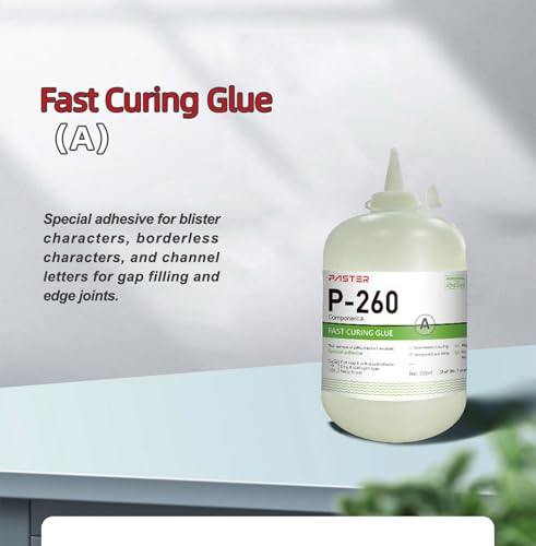 US Stock AB Fast Curing Glue Cyanoacrylate Adhesives Professional Grade AB Super Glue Metal to Metal Glue Adhesive for Channel Letter, Sign Characters Field (Fast Curing G LUE (A), 500mlx4)