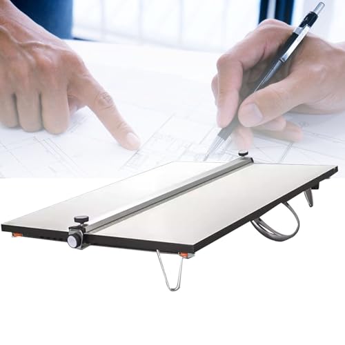 Vdniduir A2 Drawing Board, Easily Adjustable Drafting Architecture Tool, with Parallel Ruler,for Students/Professionals Drawing Board