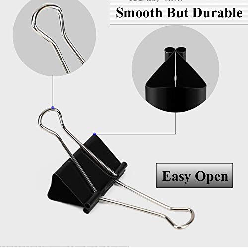 72 Pcs Large Binder Clips 1.6 Inch Office Clips with 0.7 Inch