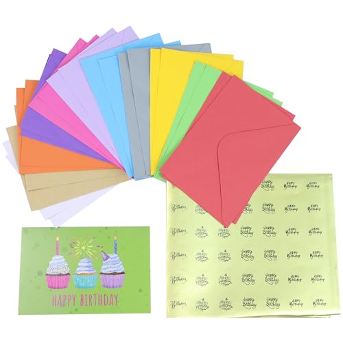 Dessie 120 Unique Happy Birthday Card Assortment 4x6 - Bulk Birthday Cards with Envelopes, Message Inside, Box & Gold Seals – Assorted Birthday Cards Multipack for Employees Men Women