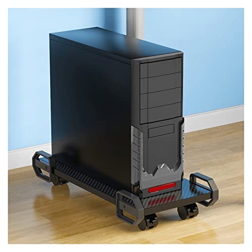 RENDJGOU Laptop Stand,Desktop Computer Support,Computer CPU Stand Cart Withive Sides CPU Holder with 4Er Wheels Bracket, Computer Tower Stand/L