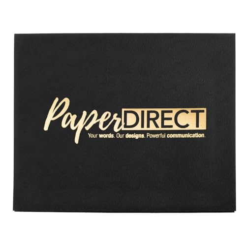 PaperDirect Simple Foil Custom Certificate Jackets, Black, Gold Embossed Foil, Personalized Certificate Holders, Schools, Businesses, Awards, Diplomas & Professional Recognition, 50 Count