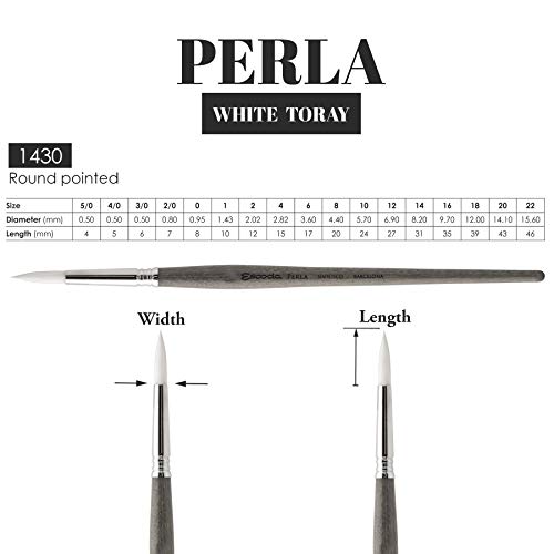 Speedball Art Products 1430-14 Escoda Perla Series, 14, Synthetic White Toray Filament