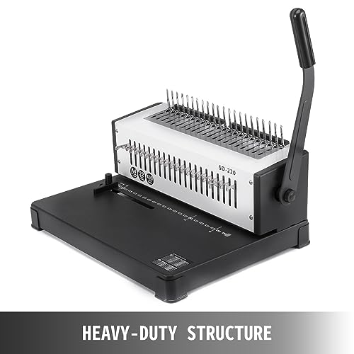 A4 Manual Coil Binding Machine Metal Paper Binder 21/34 Holes 120/400 Sheets for Binding and Punching Books Documents Durability, Efficience(34 Holes 120 Sheets)