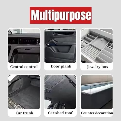 LZZYYU 1pcs Elastic Suede Self-Adhesive Velvet Fabric Repair Tape for Car Interior and Home Renovation - Multiple(Gray,50x150cm)
