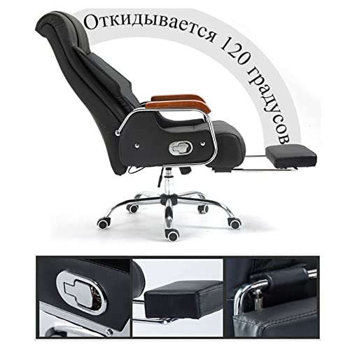 FZGGWYHL Ergonomic Office PU Leather Desk High Back Computer with Lumbar Support Flip up Armrest Rolling Swivel Adjustable Task for Adults Retractable Footrest