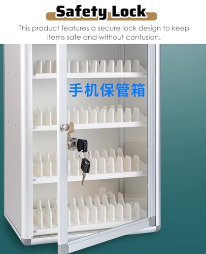 Cell Phone Locker Metal Cell Mobile Phone Storage Cubbies with Wheels, 48/60/72 Large Capacity Bits Phones Jail, Classroom Employees Workshop Meetings Use（72 Slots）