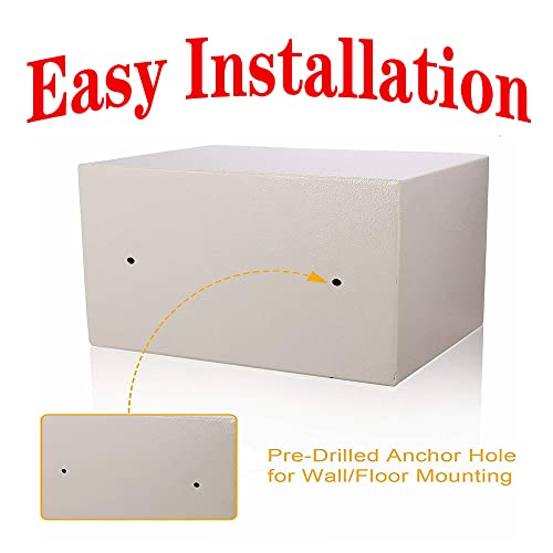 TBLOTYD Safe Box,Electronic Digital Safe Box Security Fireproof Lock Box Home Hotel Security Money Safe with 2 Locking Bolts/Gray/16L ，White-8.5L