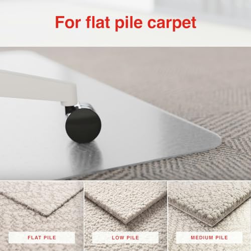 Staples Office Chair Mat with Lip, Flat-Pile Carpet, 45" x 53"