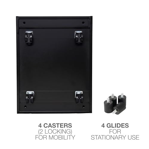 Alera File Pedestal, Left or Right, 2 Legal/Letter-Size File Drawers, Black, 14.96" x 19.29" x 27.75"