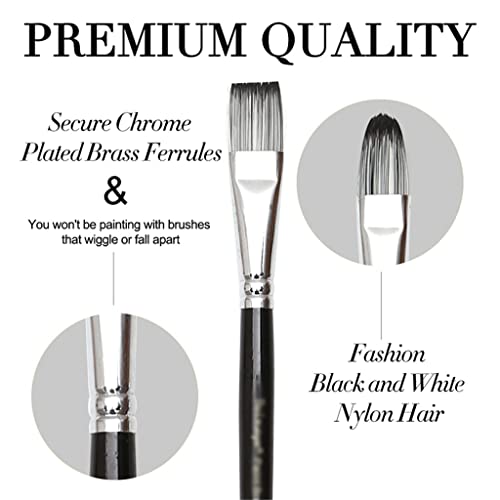 UOHLCX HBJWOV Artist Paint Brush Set of 12 Professional Painting Brushes for Watercolor Acrylic Gouache Oil and Tempera Painting