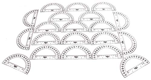 hand2mind Clear, Plastic, Student Math Protractor Set for Classroom (Pack of 100)