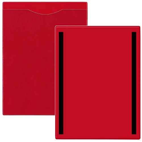 StoreSMART - Plastic File Jackets - Magnetic - Red 200-Pack - Open Short Side - FJ85SML-PQR-200